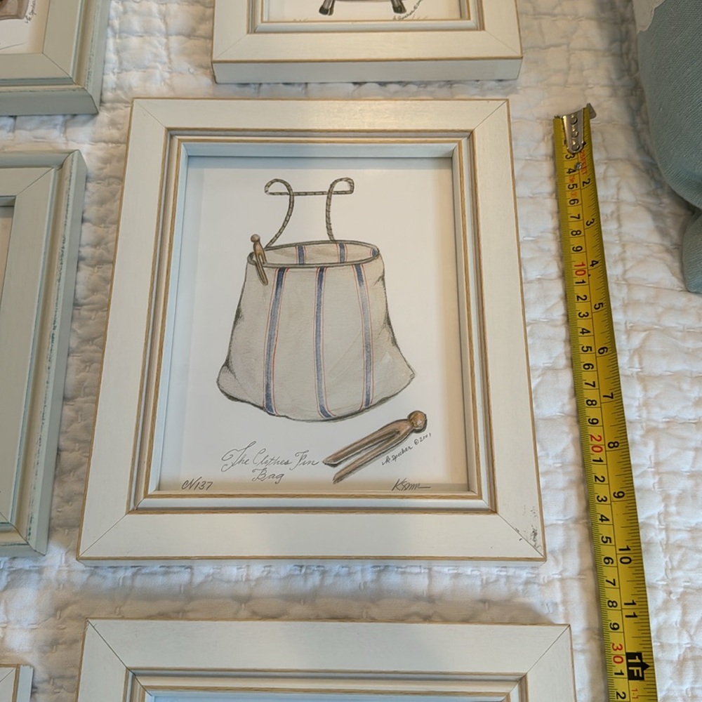 Art for laundry room- framed in creamy white vintage frames - Picture 5 of 8
